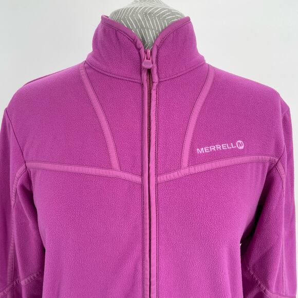 Merrell Fleece Jacket Purple Pink Full Zip Hiking Outdoor Coat Gorpcore Size M - Picture 3 of 12
